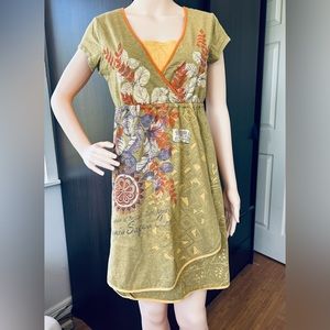 Tori Richard Tanzania Safari british isles Dress cotton jersey sz Medium